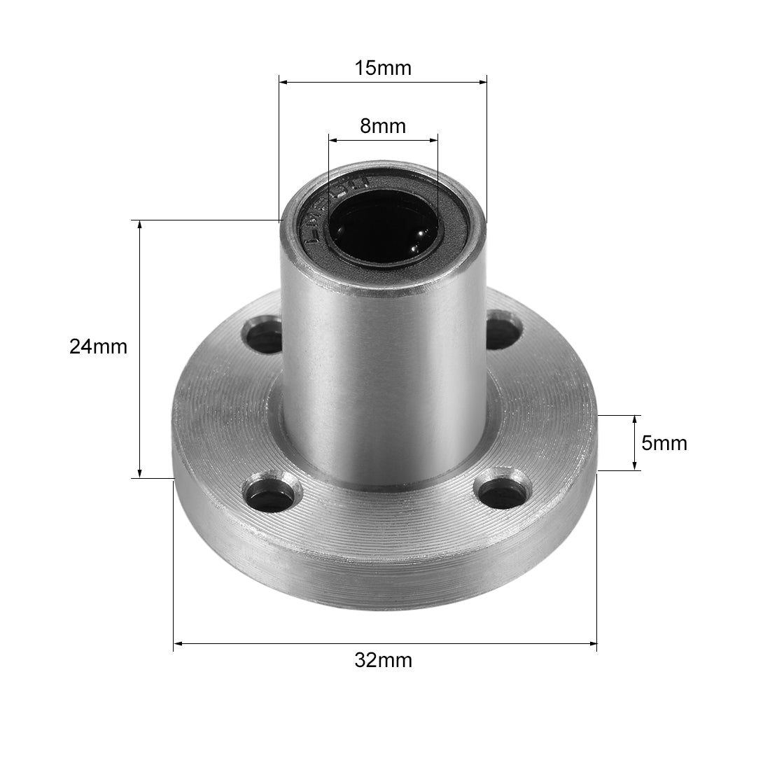 uxcell Uxcell Linear Motion Ball Bearings Round Flange Bearing