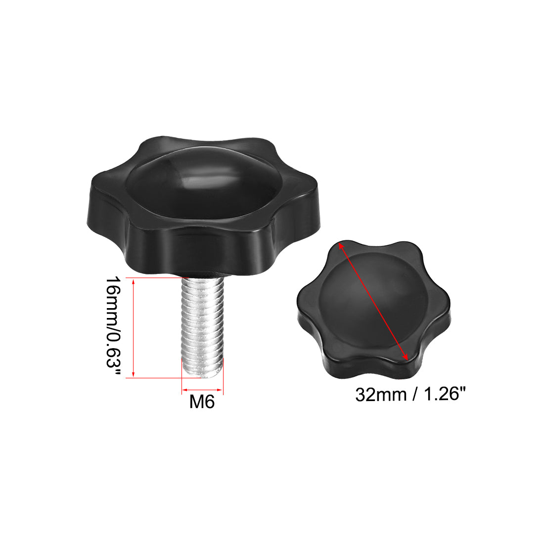 Harfington Clamping Handle Screw Knobs Handle Star Knob  Male Thread