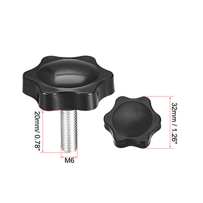 Harfington Clamping Handle Screw Knobs Handle Star Knob  Male Thread
