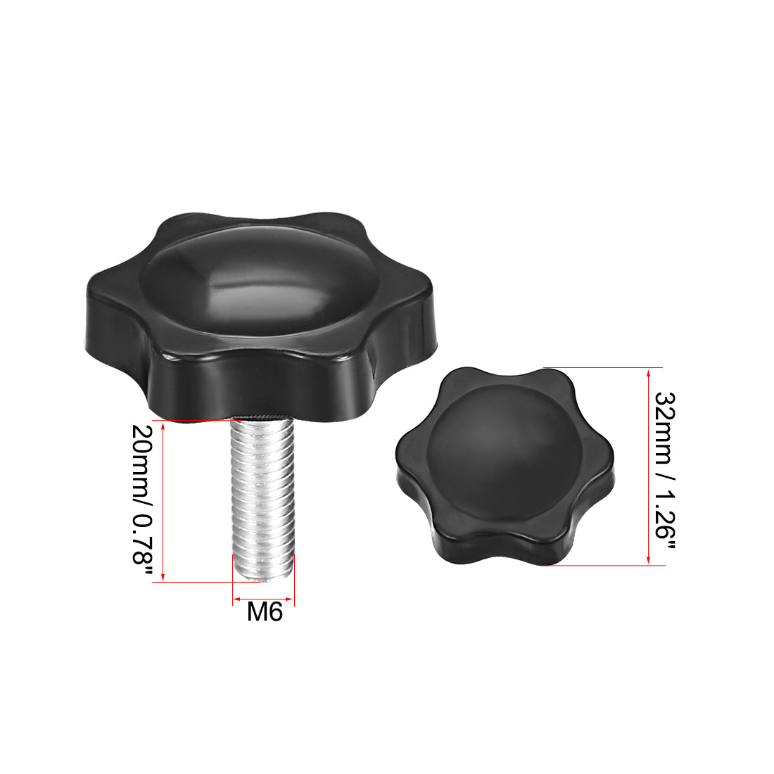 Harfington Clamping Handle Gripandles Screw Knobs Handgrips Star Knob  Male Thread 3 pcs