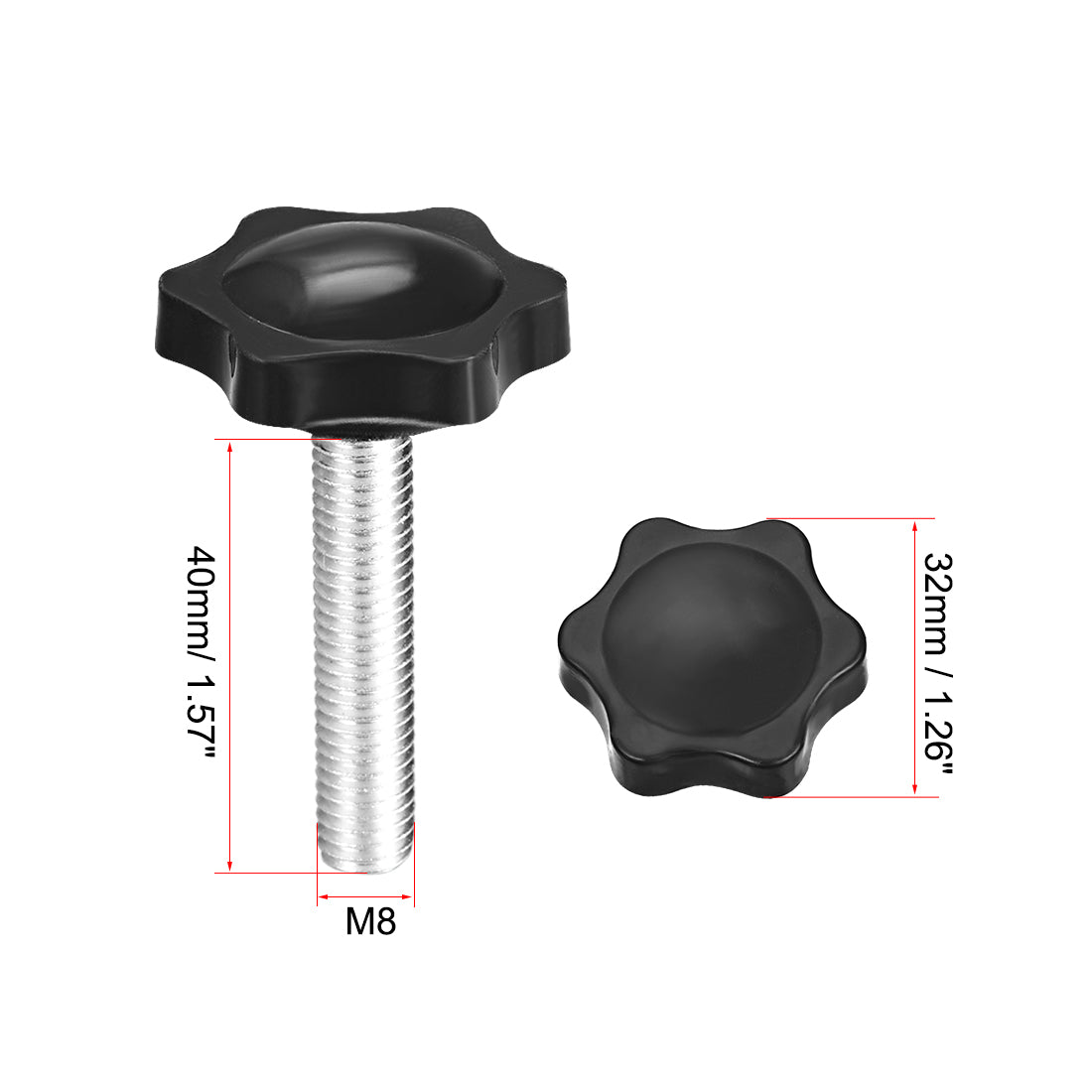 Harfington Clamping Handle Gripandles Screw Knobs Handgrips Star Knob  Male Thread 3 pcs