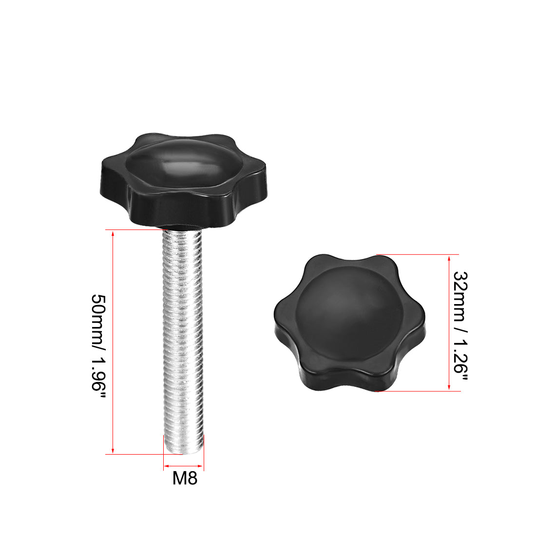 Harfington Clamping Handle Screw Knobs Handle Star Knob  Male Thread