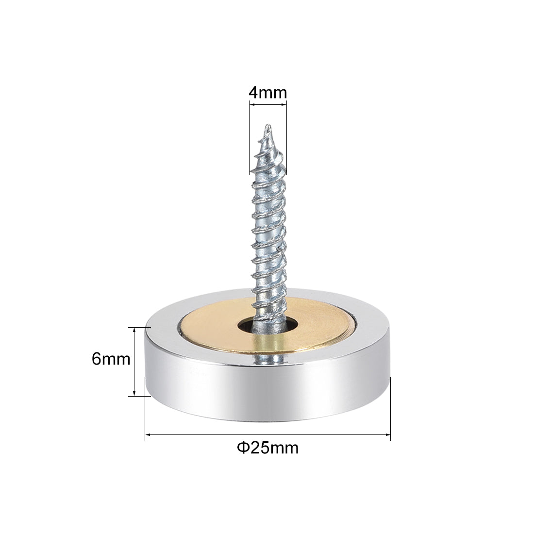 Harfington Mirror Screws Decorative Caps Cover Stainless Steel 2pcs