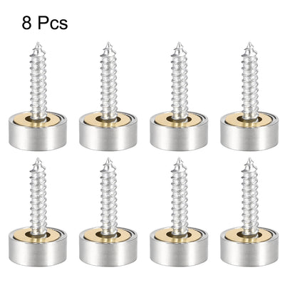 Harfington Mirror Screws Decorative Caps Cover Nails Brushed Stainless Steel 12mm 8pcs