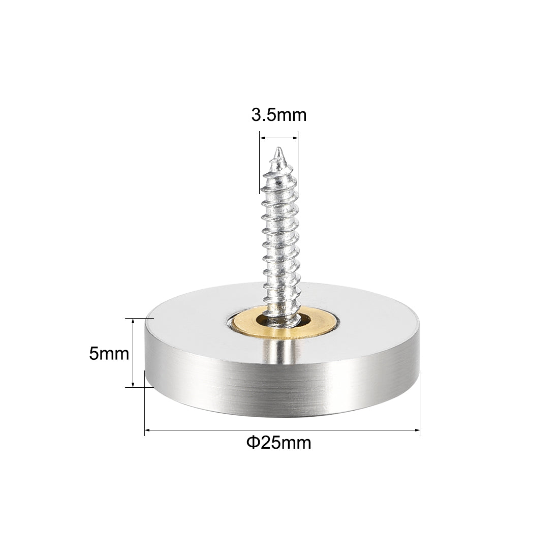 Harfington Mirror Screw Decorative Cap Cover Nail Stainless Steel 8pcs