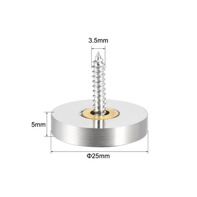 Harfington Mirror Screw Decorative Cap Cover Nail Stainless Steel 8pcs