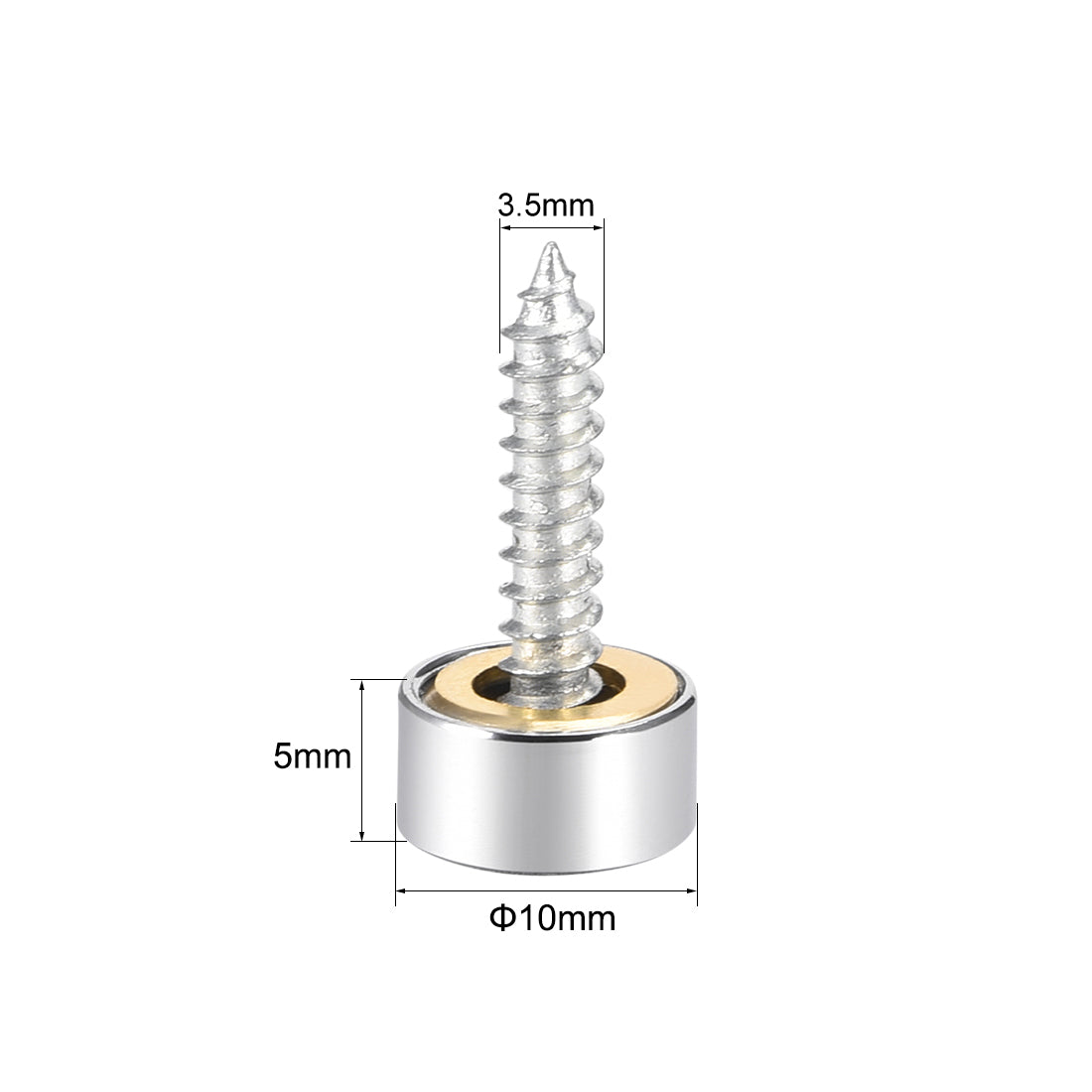 Harfington Mirror Screw Decorative Cap Cover Nail Stainless Steel 8pcs