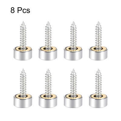Harfington Mirror Screw Decorative Cap Cover Nail Stainless Steel 8pcs
