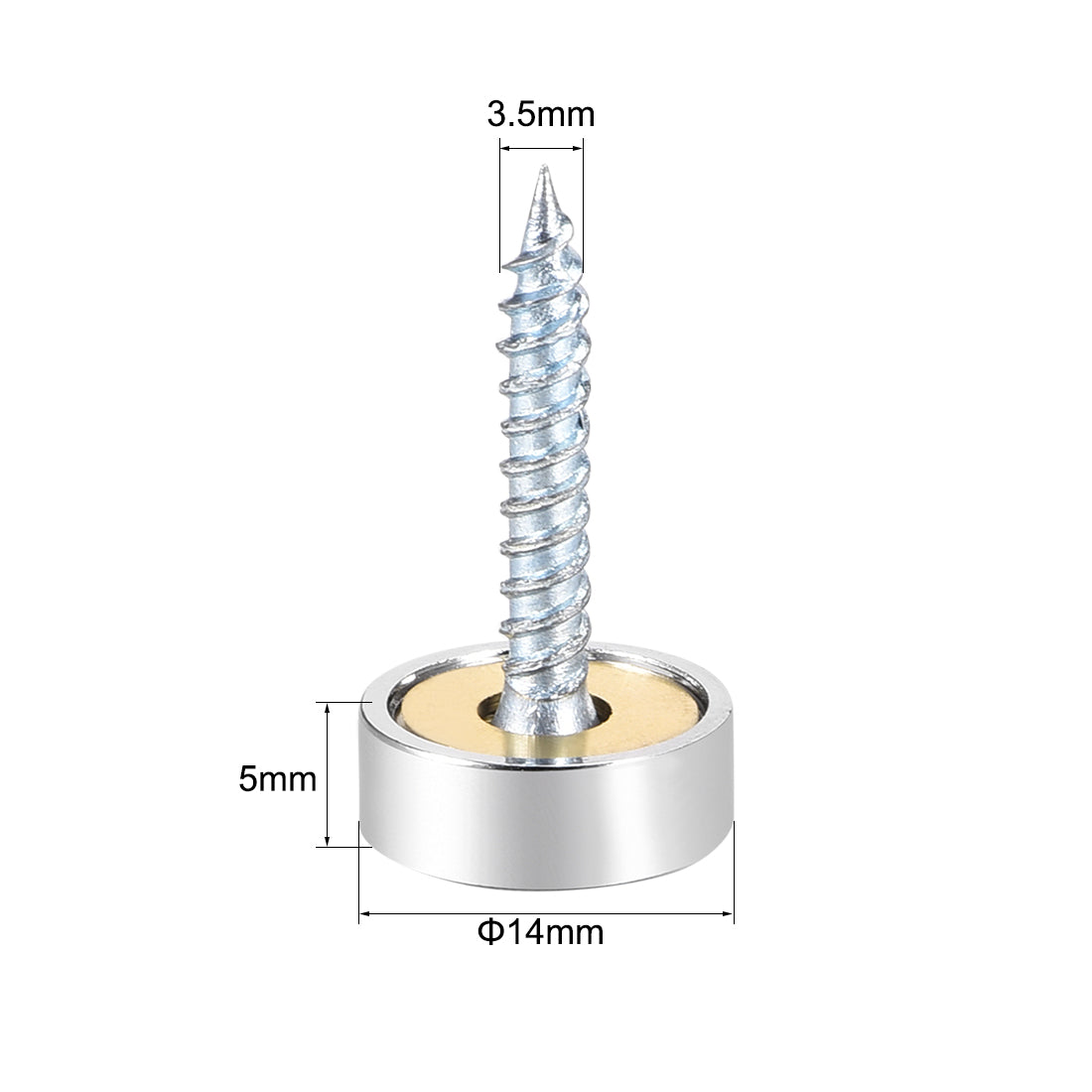 Harfington Mirror Screw Decorative Cap Cover Nail Stainless Steel 8pcs