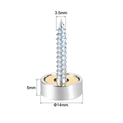 Harfington Mirror Screw Decorative Cap Cover Nail Stainless Steel 8pcs