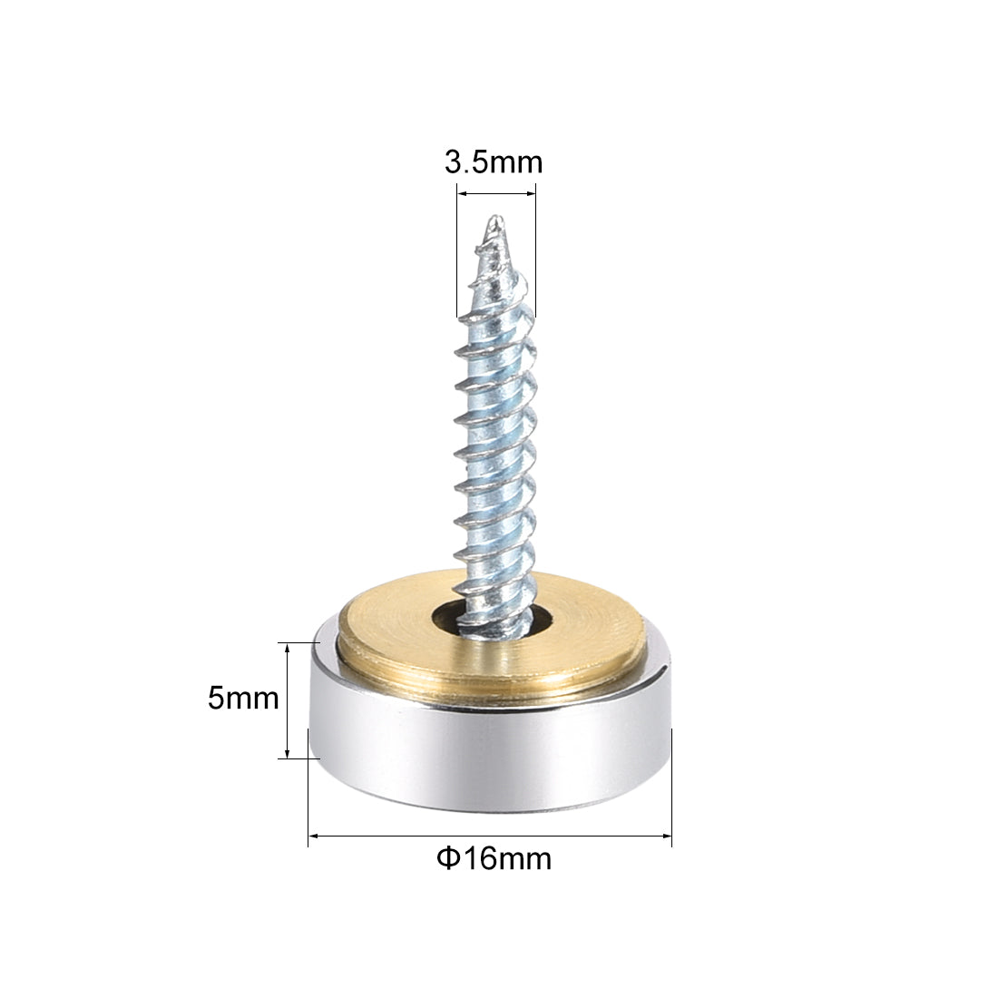 Harfington Mirror Screw Decorative Cap Cover Nail Stainless Steel 8pcs