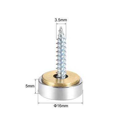 Harfington Mirror Screw Decorative Cap Cover Nail Stainless Steel 8pcs