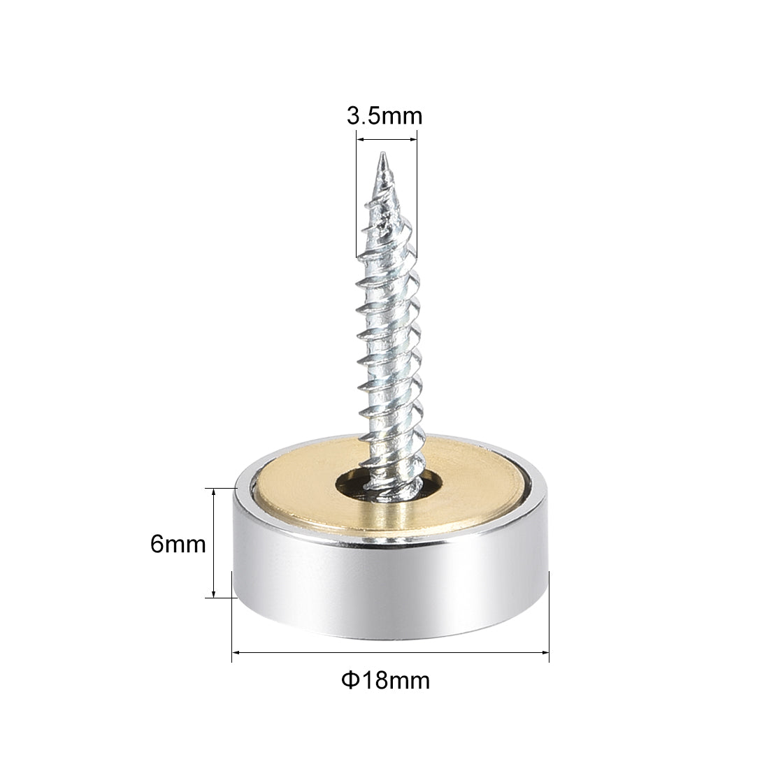 Harfington Mirror Screw Decorative Cap Cover Nail Stainless Steel 8pcs