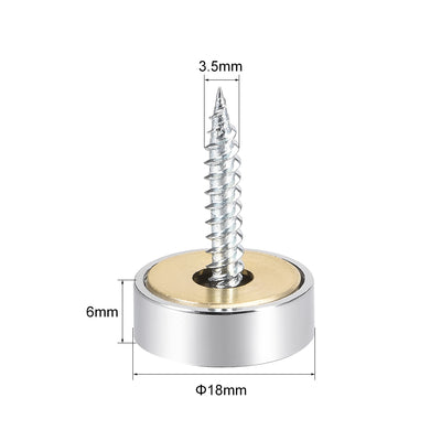 Harfington Mirror Screw Decorative Cap Cover Nail Stainless Steel 8pcs