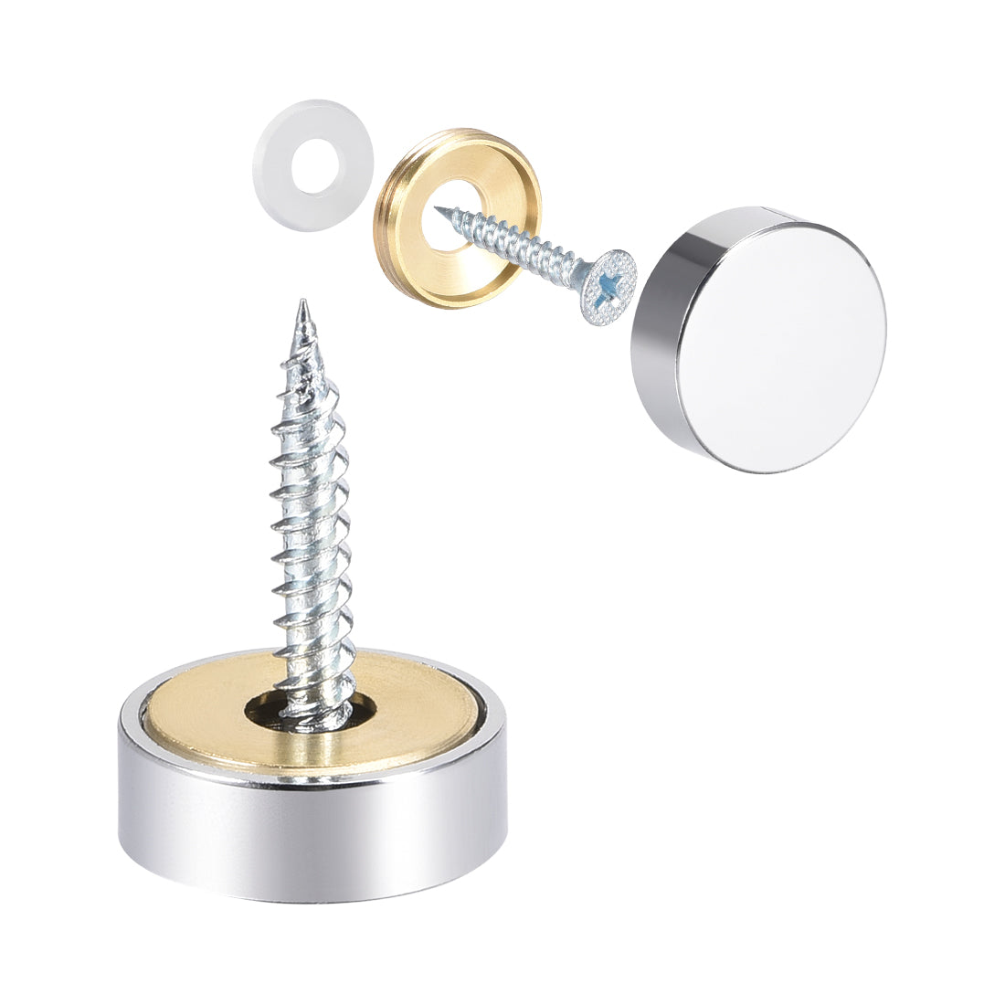 Harfington Mirror Screw Decorative Cap Cover Nail Stainless Steel 8pcs