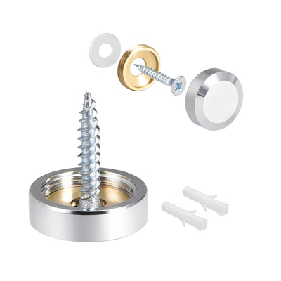 Harfington Mirror Screw Decorative Cap Cover Nail Stainless Steel 4 pcs