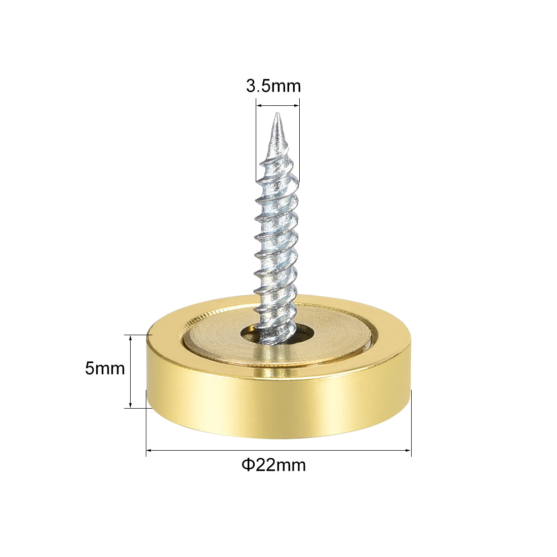 Harfington Mirror Screw Decorative Cap Cover Nail Stainless Steel 4 pcs