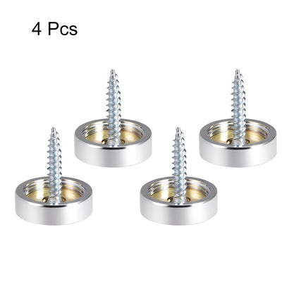 Harfington Mirror Screws Decorative Cap Cover Polished 4pcs