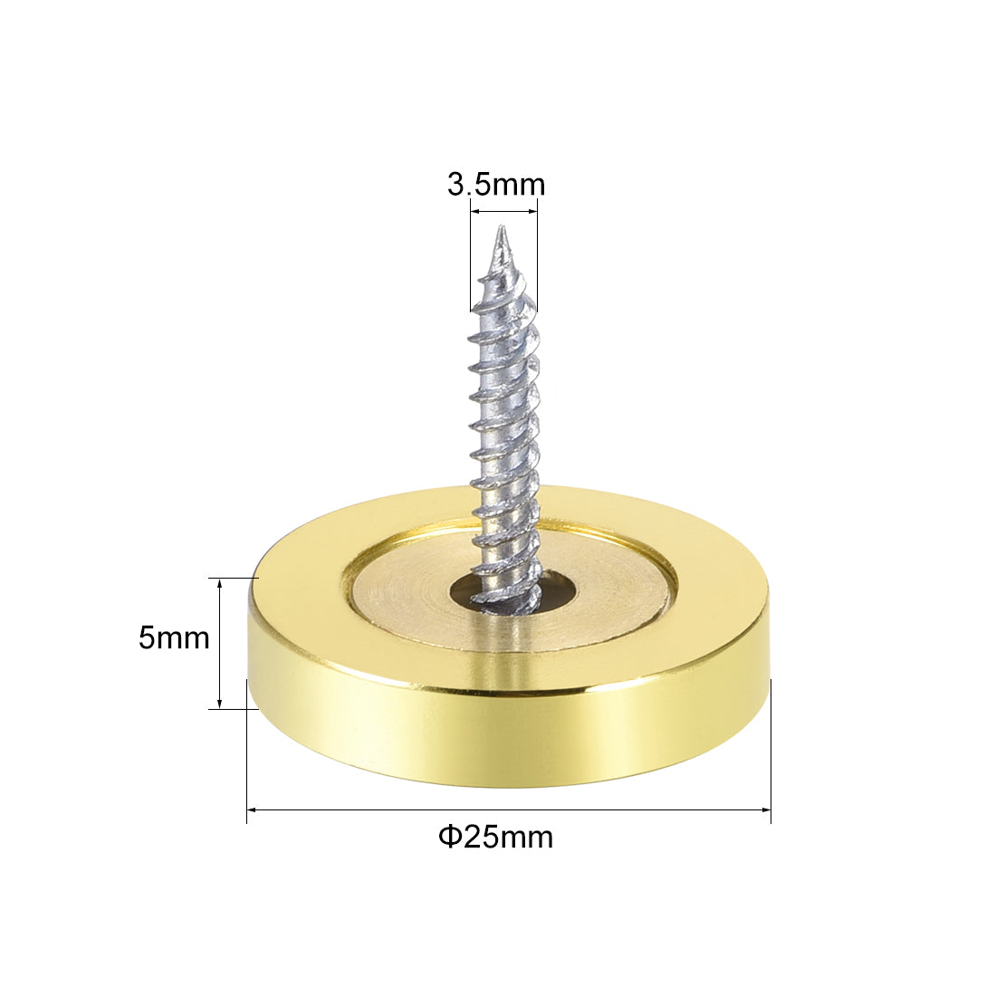 Harfington Mirror Screws Decorative Cap Cover Polished 4pcs