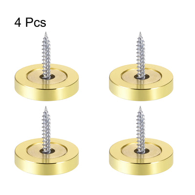 Harfington Mirror Screws Decorative Cap Cover Polished 4pcs