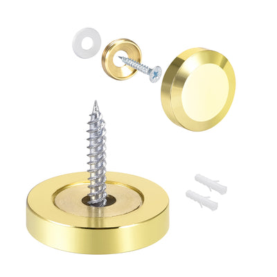 Harfington Mirror Screws Decorative Cap Cover Polished 4pcs