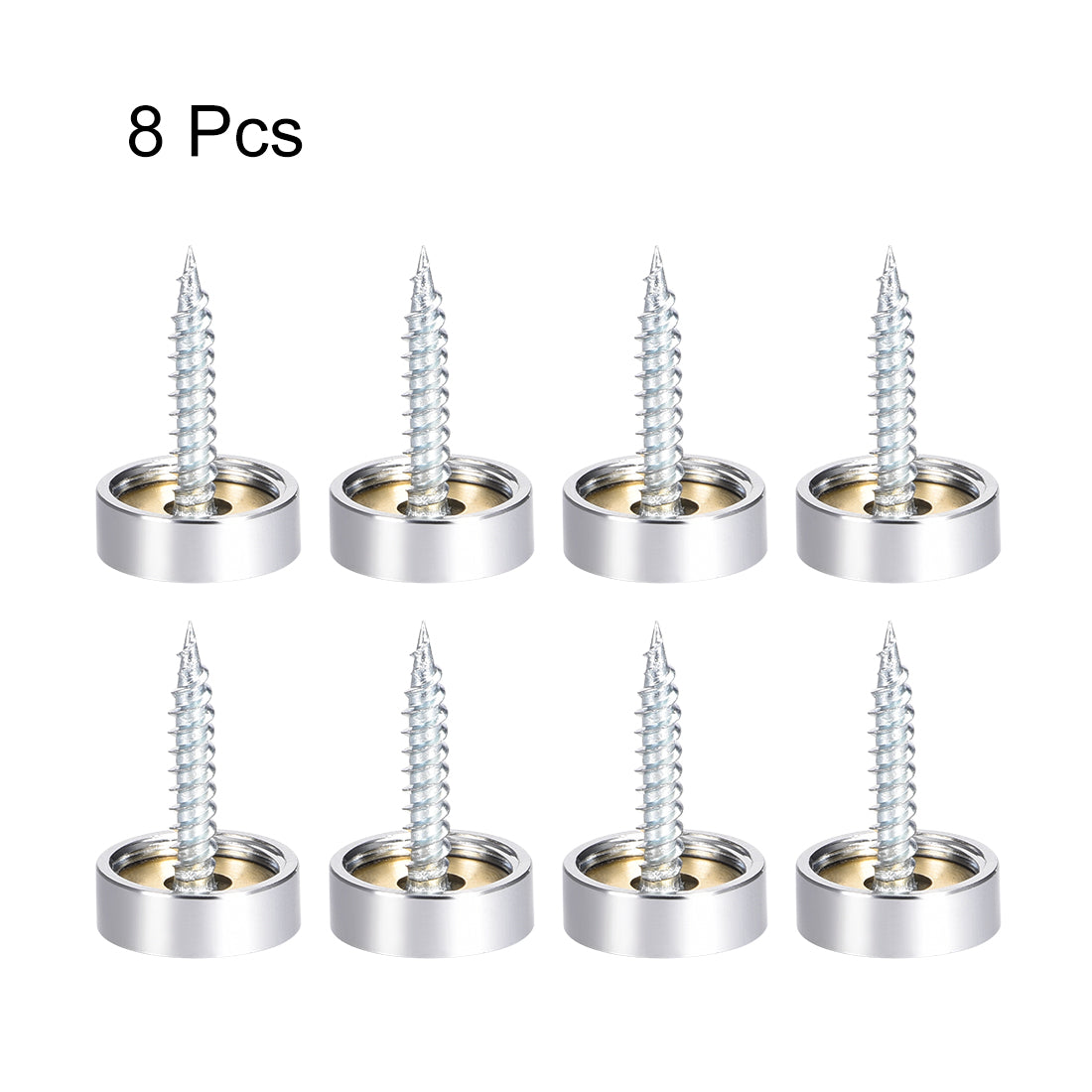 Harfington Mirror Screws Decorative Cap Cover Nails Polished Stainless Steel 8pcs