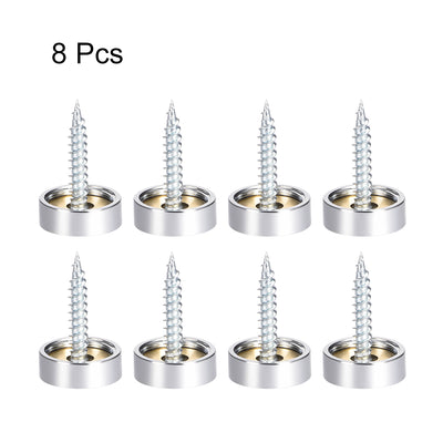 Harfington Mirror Screws Decorative Cap Cover Nails Polished Stainless Steel 8pcs