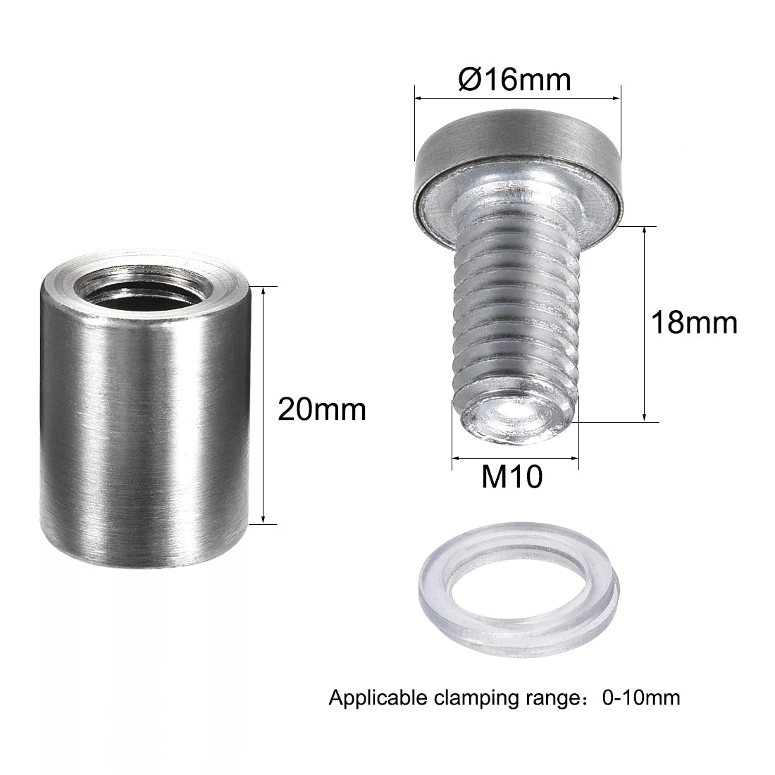 Harfington Sign Standoffs Mounts Wall Glass Standoff Advertising Nails 16mm x 25mm 5pcs