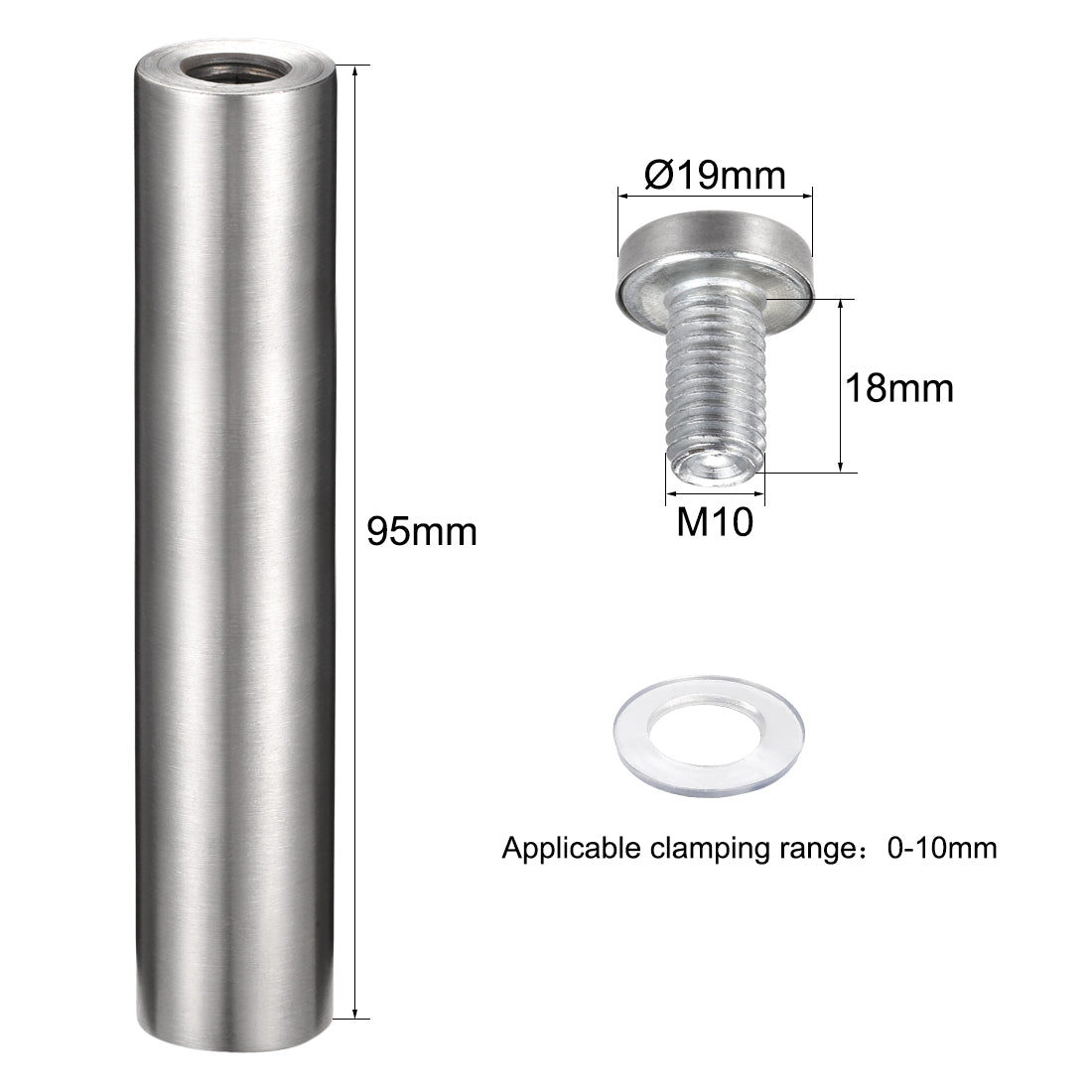 Harfington Sign Standoffs Mounts Wall Glass Standoff Advertising Nails 19mm x 100mm 5pcs