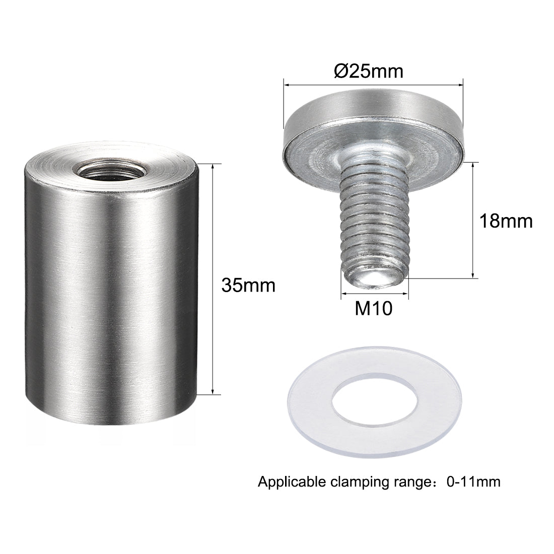 Harfington Sign Standoffs Mounts Wall Glass Standoff Advertising Nails 25mm x 40mm 5pcs