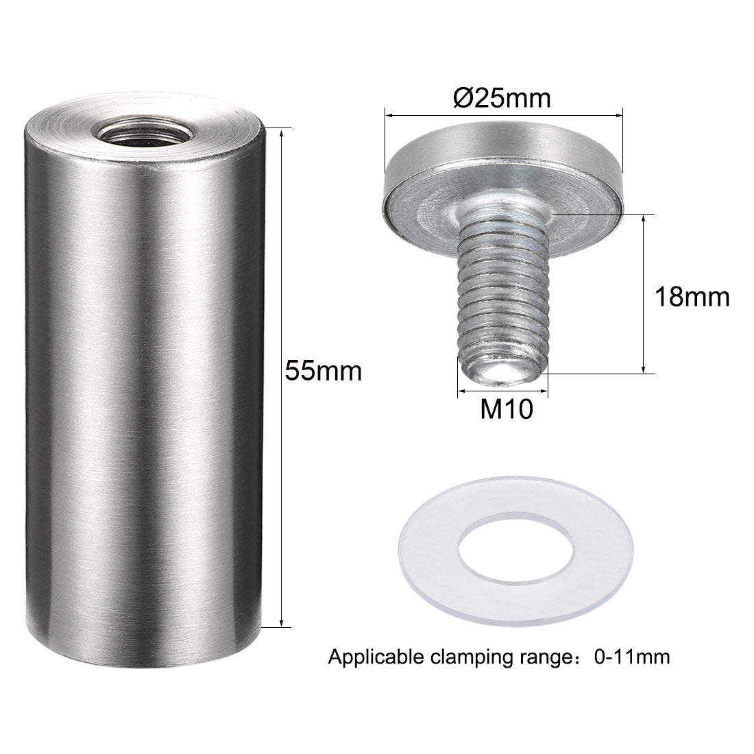 Harfington Sign Standoffs Mounts Wall Glass Standoff Advertising Nails 25mm x 60mm 5pcs