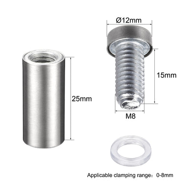 Harfington Sign Standoffs Mounts Wall Glass Standoff Advertising Nails 12mm x 30mm 10pcs