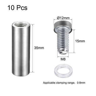 Harfington Sign Standoffs Mounts Wall Glass Standoff Advertising Nails 12mm x 40mm 10pcs