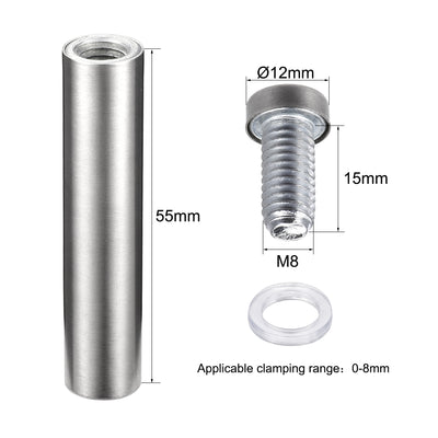 Harfington Sign Standoffs Mounts Wall Glass Standoff Advertising Nails 12mm x 60mm 10pcs