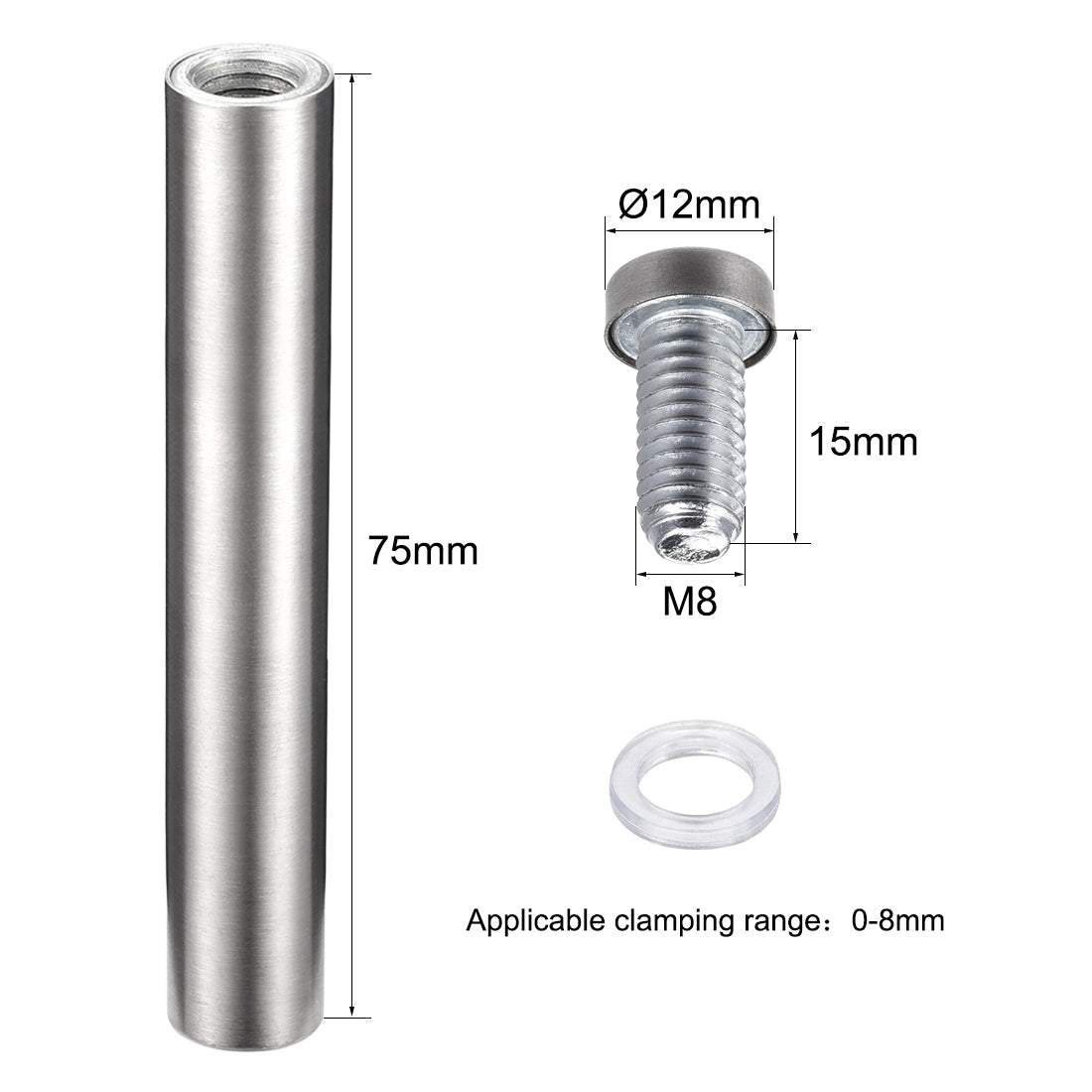 Harfington Sign Standoffs Mounts Wall Glass Standoff Advertising Nails 12mm x 80mm 10pcs