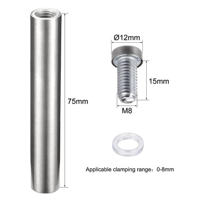 Harfington Sign Standoffs Mounts Wall Glass Standoff Advertising Nails 12mm x 80mm 10pcs