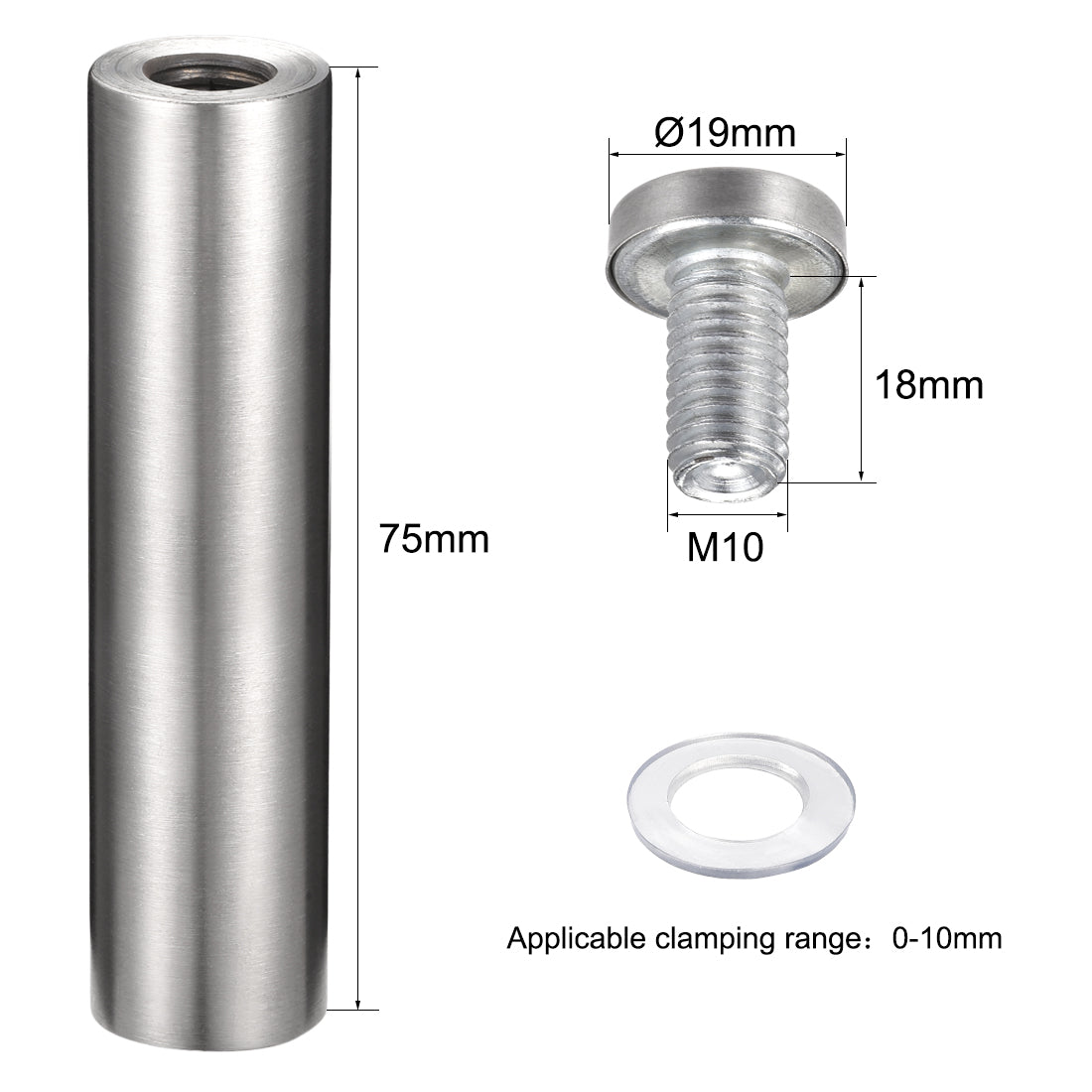Harfington Sign Standoffs Mounts Wall Glass Standoff Advertising Nails 19mm x 80mm 10pcs