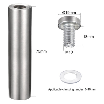 Harfington Sign Standoffs Mounts Wall Glass Standoff Advertising Nails 19mm x 80mm 10pcs