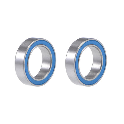 Harfington 6700-2RS Deep Groove Ball Bearing 10x15x4mm Blue Sealed Chrome Steel Bearings 2pcs