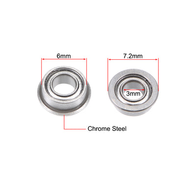 Harfington Miniature Flange Deep Groove Ball Bearings Double Shield Chrome Steel