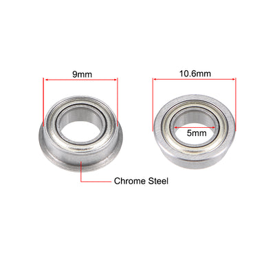 Harfington Miniature Flange Deep Groove Ball Bearings Double Shield Chrome Steel