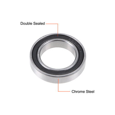 Harfington Uxcell Deep Groove Ball Bearings Thin Section Double Sealed Chrome Steel