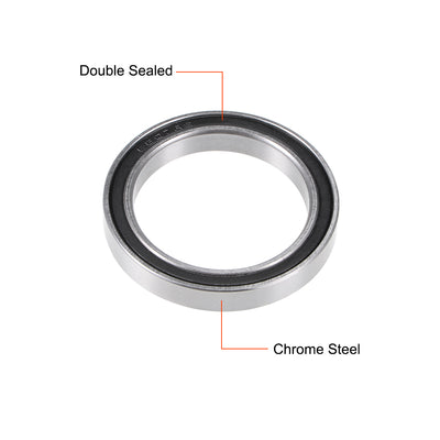Harfington Uxcell Deep Groove Ball Bearings Thin Section Double Sealed Chrome Steel