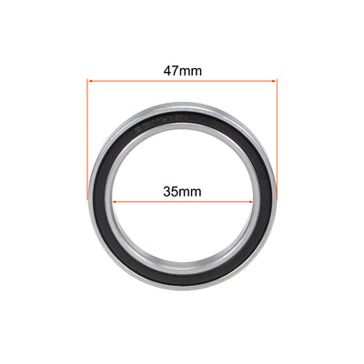 Harfington Uxcell Deep Groove Ball Bearings Thin Section Double Sealed Chrome Steel