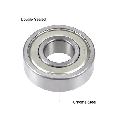 Harfington Uxcell Deep Groove Ball Bearings Inch Double Shielded Chrome Steel ABEC1 Z1
