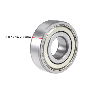 Harfington Uxcell Deep Groove Ball Bearings Inch Double Shielded Chrome Steel ABEC1 Z1