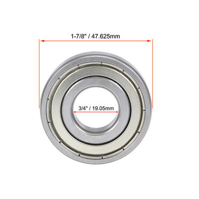 Harfington Uxcell Deep Groove Ball Bearings Inch Double Shielded Chrome Steel ABEC1 Z1