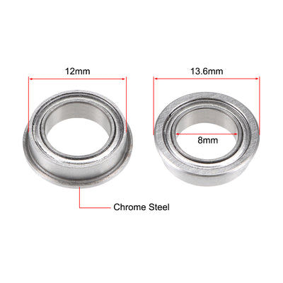 Harfington Miniature Flange Deep Groove Ball Bearings Double Shielded Chrome Steel