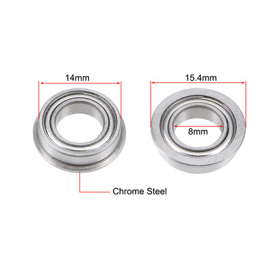 Harfington Miniature Flange Deep Groove Ball Bearings Double Shielded Chrome Steel