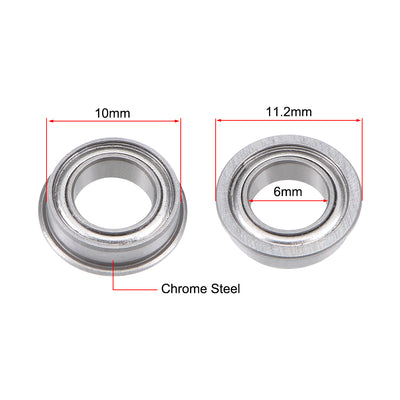 Harfington Miniature Flange Deep Groove Ball Bearings Double Shielded Chrome Steel